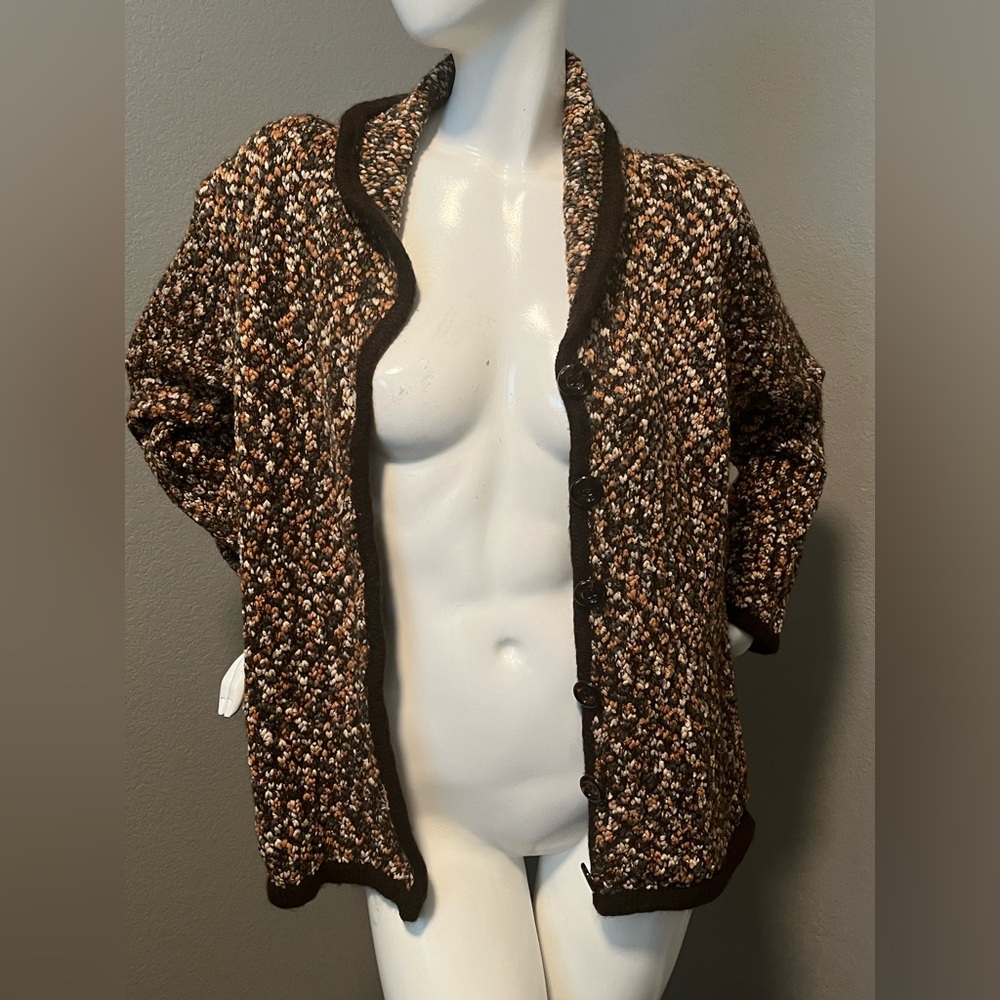 Alexandra Bartlett Women” s Multicolor LS Knit Cottage Cardigan Sweater Size 1X - Picture 3 of 12